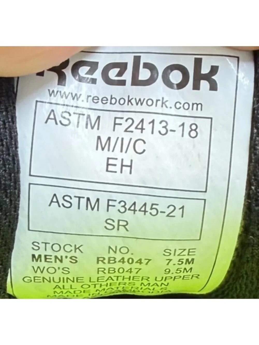 Reebok Sublite Cushion Womens Size 9.5 Black White Alloy Toe Safety Work Shoes